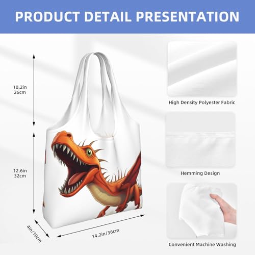 Canvas Tote Bag for Women Shoulder Tote Purse Reusable Grocery Bag Pterodactyl Dinosaur Aesthetic Shopping Bags2