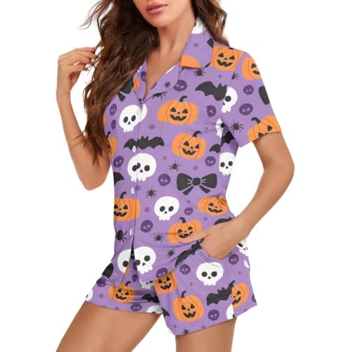 Image of Women's Short Sleeve Sleepwear Pajamas Nightwear with Pockets
