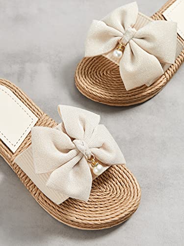 Verdusa Women's Bow Summr Flat Sandals Open Toe Sandals Slip On Slides4