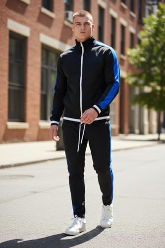 Image of SCREENSHOT-TRACK JACKET Mens Urban Hip Hop Premium Track Jacket - Slim Fit Side Taping Sportswear Urbanwear Streetwear Top