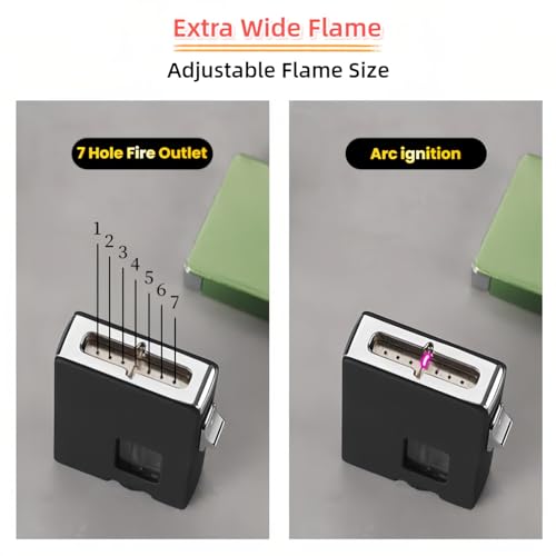 Encendedor recargable de butano con llama ancha y carga USB-C miniatura 5