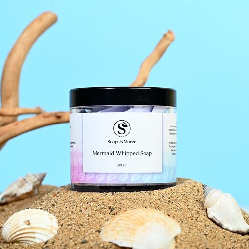Image of Mermaid Whipped Soap for Cleansing | Creamy Bath soap for Smooth & Refreshing Skin | Helps Cleanse, Soft Texture, Hydrating Even Tone | Daily Bathing Bar for Moisturized & Nourished Skin