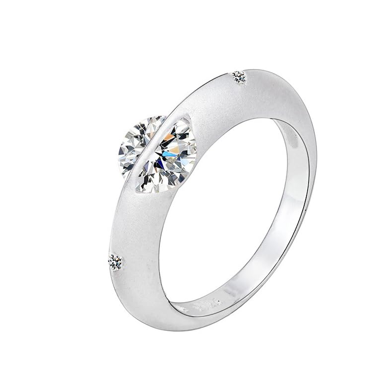 Planet Spinning Ring S925 Sterling Silver Fashion Planet Spinning Ring for Women Anxiety Relief Spinning Rotate Ring Jewelry Gifts for Women Shining Cubic Zirconia Ring