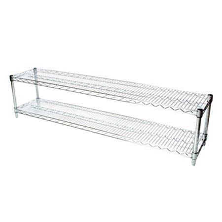 Shelving Inc. 14" d x 60" w Chrome Wire Shelving with 2 Tier Shelves, Weight Capacity 800lbs Per Shelf