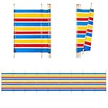 Yello Beach & Camping Windbreak, 6 Pole Sun & Wind Shelter, 120 x 371 cm Outdoor Privacy Screen