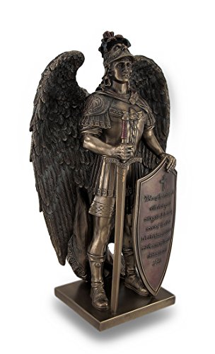 Estatua Ángel Guerrero con Escudo de Fe 13.25 in miniatura 2
