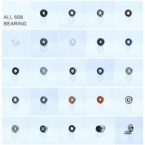 Bearing, ABEC9 608 2RS Inline Roller Skate Wheel Bearing RS Anti Rust Skateboard Ball Bearings 608RS Red Sealed Shaft Small Size 8x22x7 mm (Size : A9 8PCS)