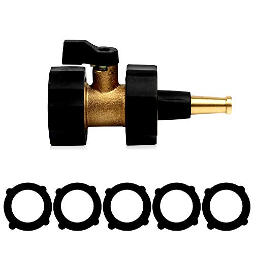 Belerry Brass Shut-Off Valve with Brass Jet Sweeper Sprayer Nozzle Kit, Brass Jet Sweeper Sprayer Nozzle, Brass Shut-Off Valve for Garden Hose-Black
