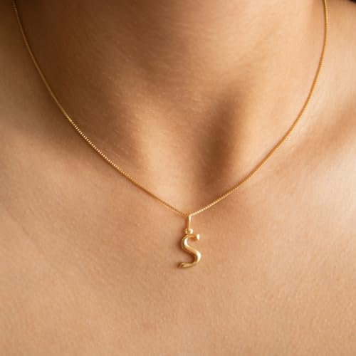 Colar Letra Inicial Nome Lisa Semi Joias Banhado Ouro 18k (S)