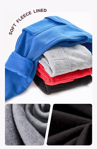 Boys 3-Pack Fleece Active Athletic Workout Jogger Pants with Cargo Pocket and Drawstring3