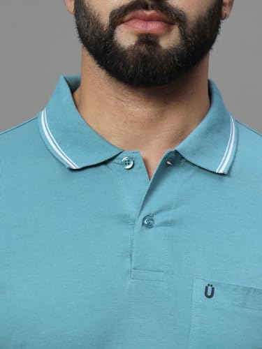 Image of UNIBERRY Men's Cotton Half Sleeves Solid Polo Neck T-shirt-MT4-BG 4XL