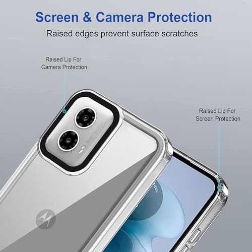 Image of amazon basics Back Case Cover for Motorola Moto G45 5G | Compatible for Motorola Moto G45 5G Back Cover | Case Cover with Camera Protection | (TPU + PC | Transparent)