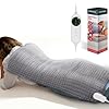 Almohadilla térmica eléctrica para aliviar el dolor de espalda y calambres menstruales, 17 x 33 pulgadas, tamaño King para cuello, hombro, pierna, rodilla, pies, 10 ajustes de calor, apagado
