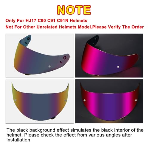 Image of PSLER Shatterproof Helmet Visor for HJ17,C90,C91,CL-MAX 3,Blue Purplish Red | Impact-Resistant ,UV400 Protection, Motorcycle Tinted Face Shield for HJ17,C90,C91,CL-MAX 2, IS-MAX BT, SY-MAX 3, IS-MAX 2