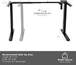 VIVO Poste de travail électrique de bureau debout avec jambes arrière, cadre seulement, monomoteur Ergonomic Standing Base réglable en hauteur avec contrôleur mémoire, noir, DESK-100E-RB