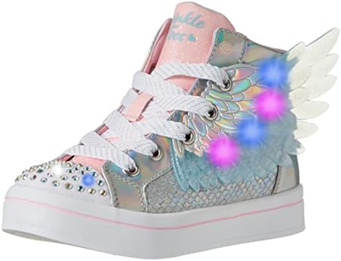 Skechers girls Twi-lites- Unicorn Wings Sneaker, Silver Pink, 1 Little Kid US