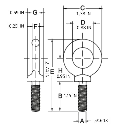 Image of HomelyNest Eye Bolts, 4Pcs Heavy Duty Lifting Shoulder 5 /16 * 1-1 /8