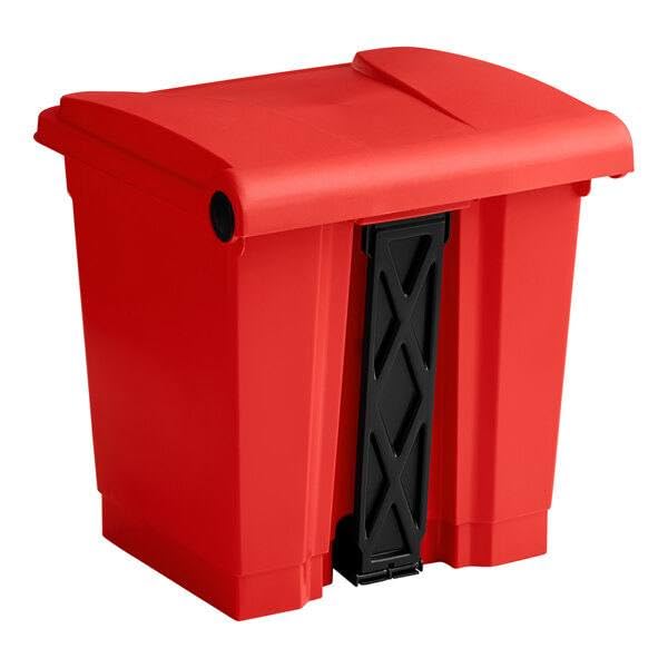 Caneca de basura roja rectangular de 8 galones con pedal miniatura 5
