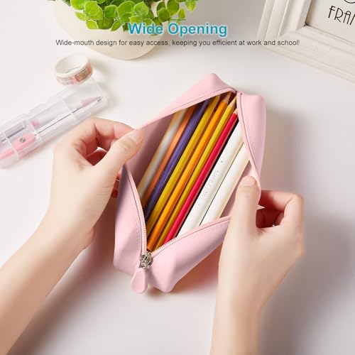 Image of Silicone Pencil Case, Silicone Pencil Pouch, Pencil Case Aesthetic, Pencil Bag, Pencil Pouch for Women, Makeup Pouch Pink