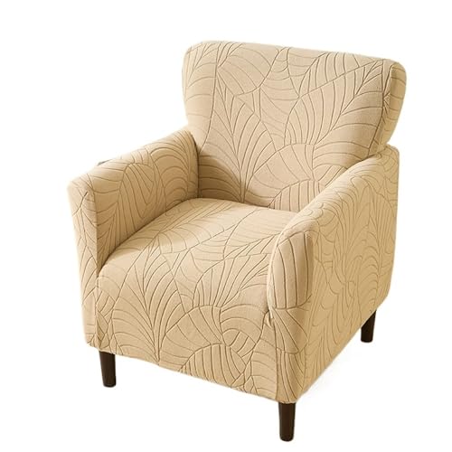 VCSZYAFX Funda elástica for Silla de bañera Club, Fundas Licra for sillón Individual, Protector Muebles for Sala Estar, Funda sofá, Todo Incluido Adecuado para Clubes y Bares(A6 Khaki Sofa Cover)