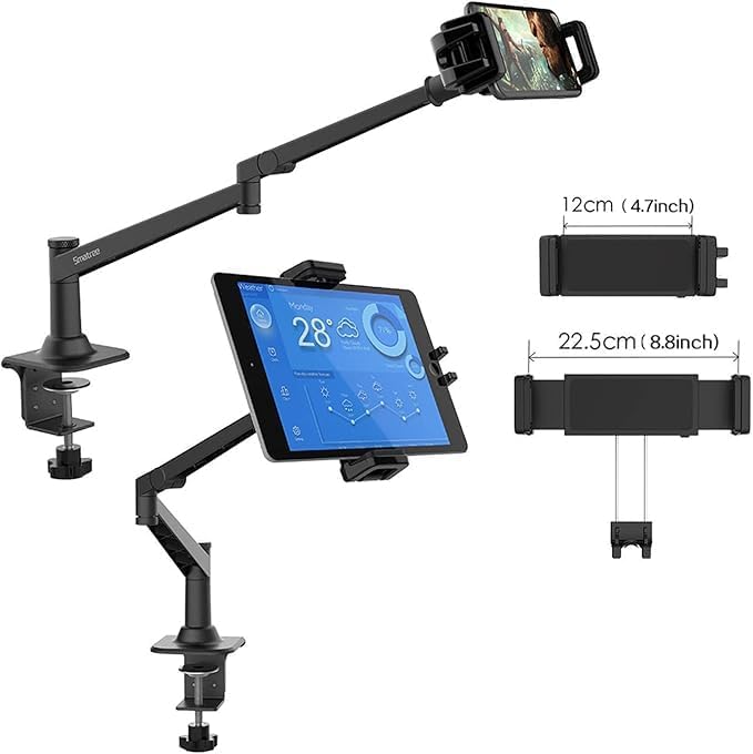 Smatree Soporte de escritorio con brazo de micrófono para micrófono Shure SM7BSM58MV7Blue YetiAT2020 soporte de micrófono Shure SM7B soporte de