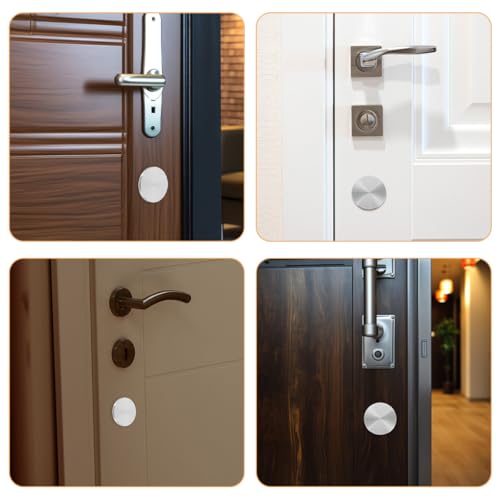 Placa de puerta antirrobo para cubrir el cerrojo con acero inoxidable redondo plateado 6