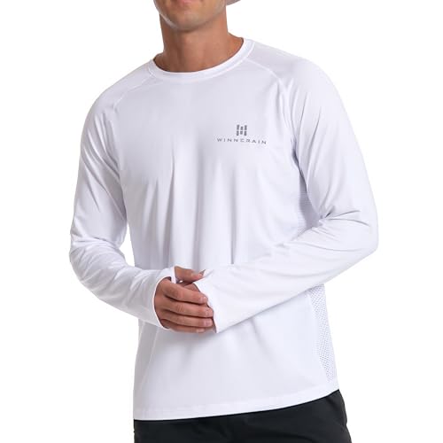 Men's UPF 50+ Long Sleeve Loose-Fit Lightweight Sun Protection Fishing Hiking Running UV Shirt Rash Guard3