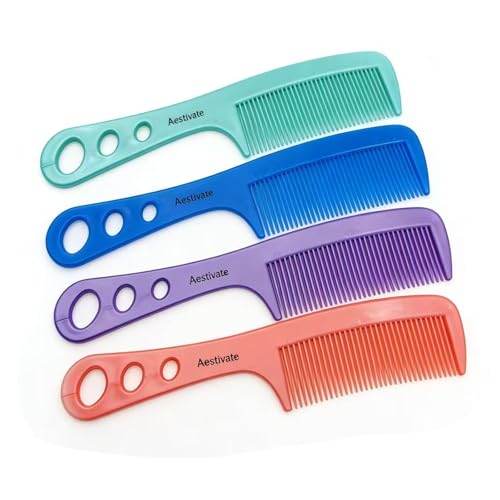 Set de 4 Peines de Plástico para cabello con mango largo miniatura 1