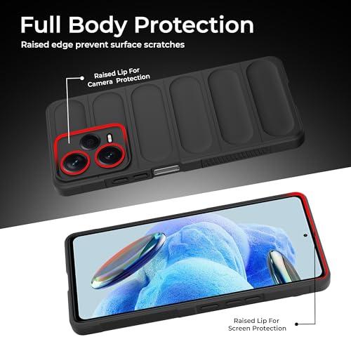 Image of A rtistque Liquid TPU Silicone Matte Back Cover Case for Redmi Note 12 Pro Plus 5G | Shockproof Flexible Soft Design | Camera Protection | Anti Slip Grip | Redmi Note 12 Pro Plus 5g Back Cover - Black