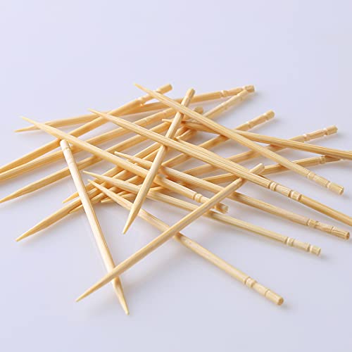 image for AWEKLIY Wooden Bamboo Toothpicks Pieces Ornate Handle,Thicken Sturdy S