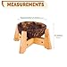 Dog Bowl for Cats and Small Dogs - All-Natural, Polished Coconut Shell Bowl with Wood Stand - Elevated/Raised 5-inch Total Height - Food-Contact Suitable