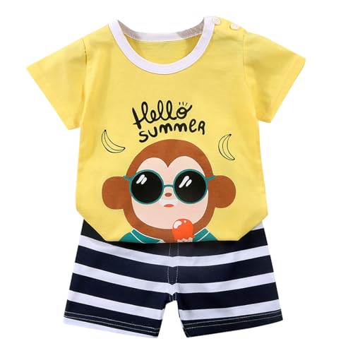 Conjunto de pantalones cortos de manga corta para niños transpirable verano