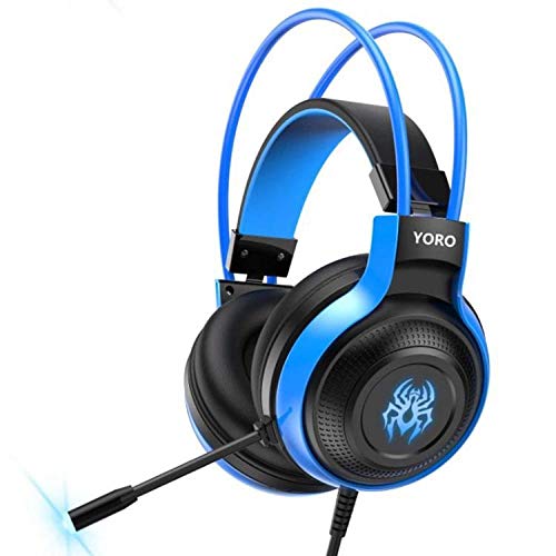Casque de jeu stéréo multiplateforme bleu idéal pour PC portable et Mac