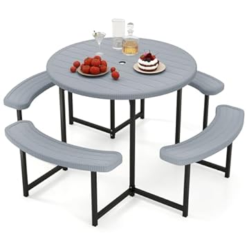 picnic bench with umbrella