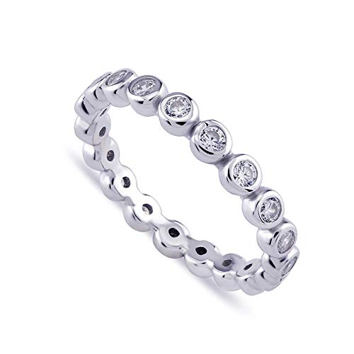 SwaraEcom 3.00mm Round Cubic Zirconia Luxury Full Eternity Band, Perfect Matching Band for Any Engagement Ring