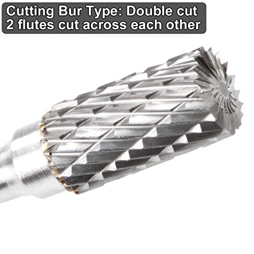 Tungsten Carbide Burr Set of 5, STARVAST Double Cut Rotary Burr Set with 10mm Head Size and 1/4 Shank Die Grinder Bits Rotary Files for Metal Carving, Polishing, Engraving, Drilling - Thumbnail 4