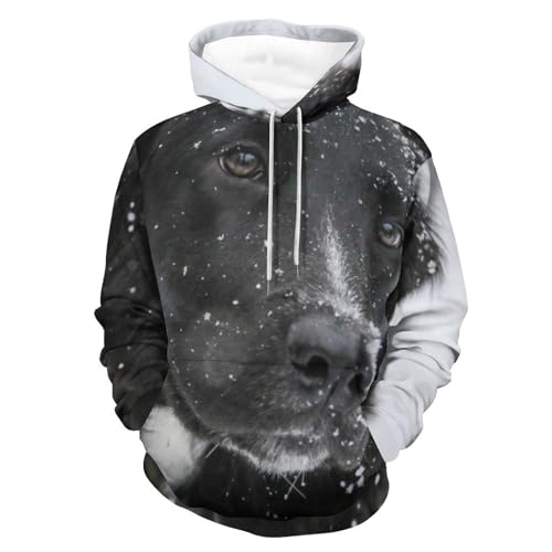 Hoodie chien de neige unisexe sweat à capuche manche longue pour homme et femme taille S