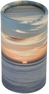 Ocean Sunset Scattering Tube - Extra Small, Biodegradable Cremation Urn for Ashes, Extra Small Sized Cremation Urn, 5.25 Inches High