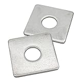 M10 x 30 x 30 x 2mm Square Washer,201 Stainless Steel Square Flat Washer Plate,Anti-Loosening Plate Fastener for Construction and Industrial Equipment(10Pcs)
