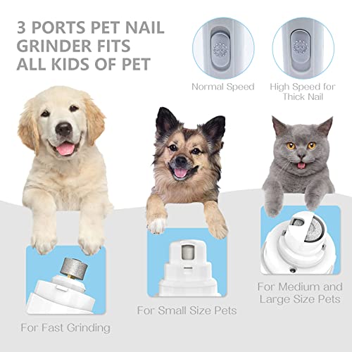 Carelax Dog Nail Grinder, Upgraded Pet Cat Dog Nail Trimmers Clippers Kit, 2 Speed Rechargeable Electric Pet Nail Grinder Quiet Low Noise Grooming & Smoothing For Small Medium Large Dogs And Cats #TOP1