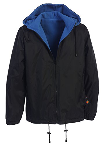 Gioberti Men's Reversible Rain Jacket with Polar Fleece Lining