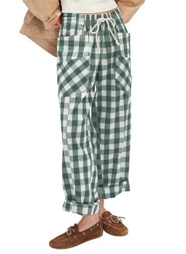 Image of Acelitt Women Checkered Pants with Pockets, S-XXL