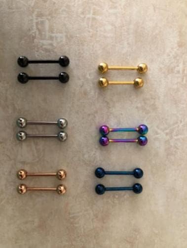 VCMART 12mm-18mm 14G Tongue Rings Nipple Straight Barbells Surgical Steel Body Piercing Jewelry - Image 9
