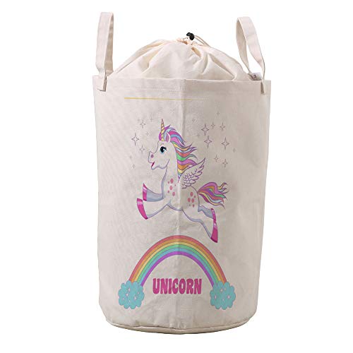 Sac de rangement respirant pour chambre d'enfant motif licorne arc-en-ciel