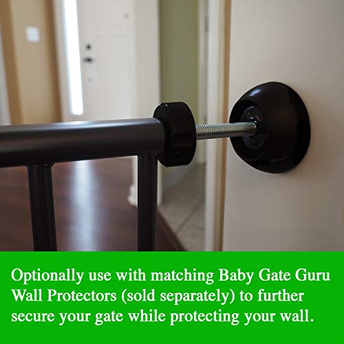 Baby Gate Guru Extra Long M10 (10mm) Spindle Rods for Pressure Mounted Baby and Pet Safety Gates 4 Pack Replacement Set (10mm, Black)
