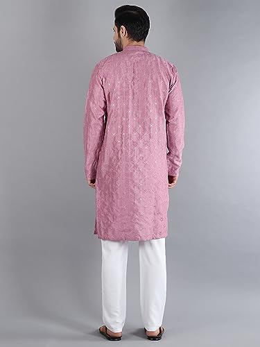 Image of Uri and MacKenzie Embroidery Silk Men's Kurta Pyjama Set