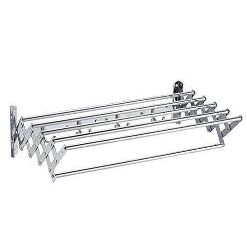 NAYIRI Percha Plegable De Pared De Acero Inoxidable 201 Diseño Fácil De Instalar, Balcón, Vestíbulo, Dormitorio (Color : Silver, Size : 80x15cm) Hopeful