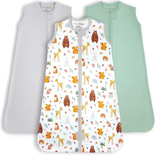 Image of Mama Cheetah Baby Sleep Sack 0.5 TOG, Organic Cotton Baby Wearable Blanket with Two-Way Zipper, Swaddle Transition Baby Sleeping Bag for Newborn Infant Toddler Boy Girl, 6-12 Months