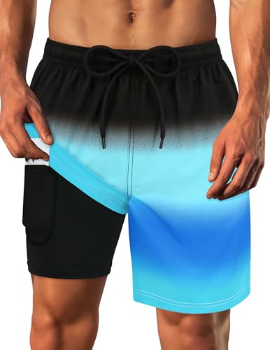 Olreco Mens Swim Trunks with Compression Liner 7