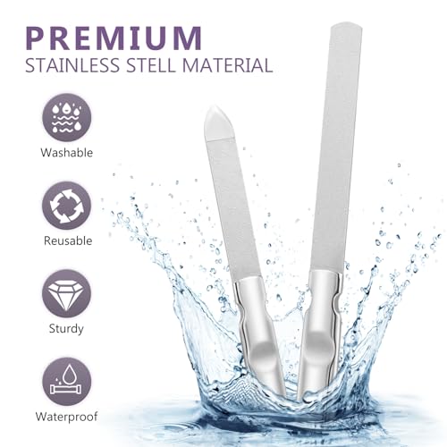 Baluue Lima De Unhas De Metal De 2 Peças Limas De Unhas De Aço Inoxidável Para Manicure Limas De Unh